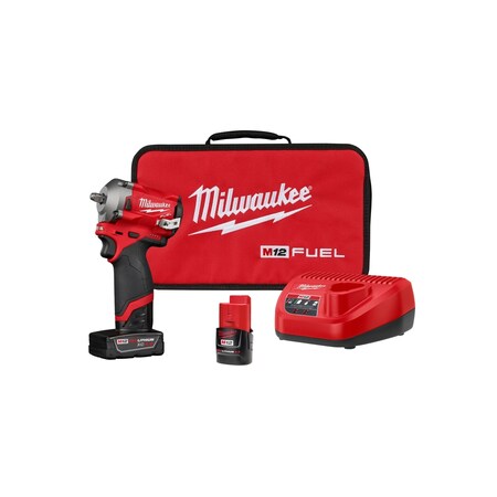 Milwaukee Tool M12 FUEL STUBBY 3/8 IN., IMPACT WRENCH KIT,  2554-22